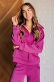 Hamptons Travel Half Zip Pullover in Magenta