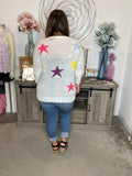 Star Pattern Dropped Shoulder Sweater