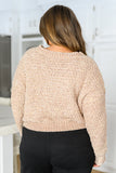 Irish Coffee Knitted Crop V Neck Sweater