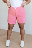 Jenna High Rise Control Top Cuffed Shorts in Pink