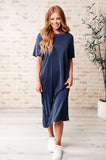 Keeping It Chill Drop Shoulder Maxi Dress in Dark Night