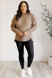 Keeping it Real Brushed Melange Hacci Long Sleeve Tee in Mocha