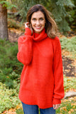 Steady Pace Roll Neck Sweater In Red