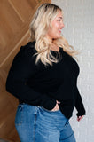 V-Neck Front Seam Sweater in Black