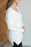 V-Neck Front Seam Sweater in Ivory