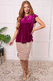 Velveteen Queen Blouse in Magenta