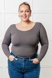 Bring in the Basics Seamless Reversible V-Neck Charcoal