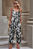 Relax and Stay Palm Print Cropped Jumpsuit