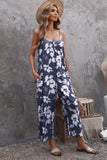 Relax and Stay Palm Print Cropped Jumpsuit