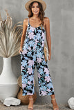 Relax and Stay Palm Print Cropped Jumpsuit