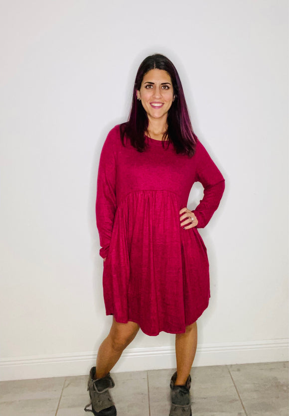 Burgundy Babe Sweater Dress