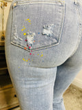 Isabella Paint Splatter Boyfriend Jeans